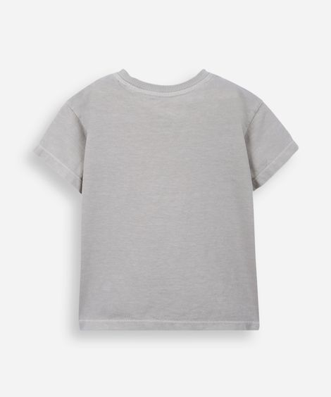 camiseta infantil algodão cinza