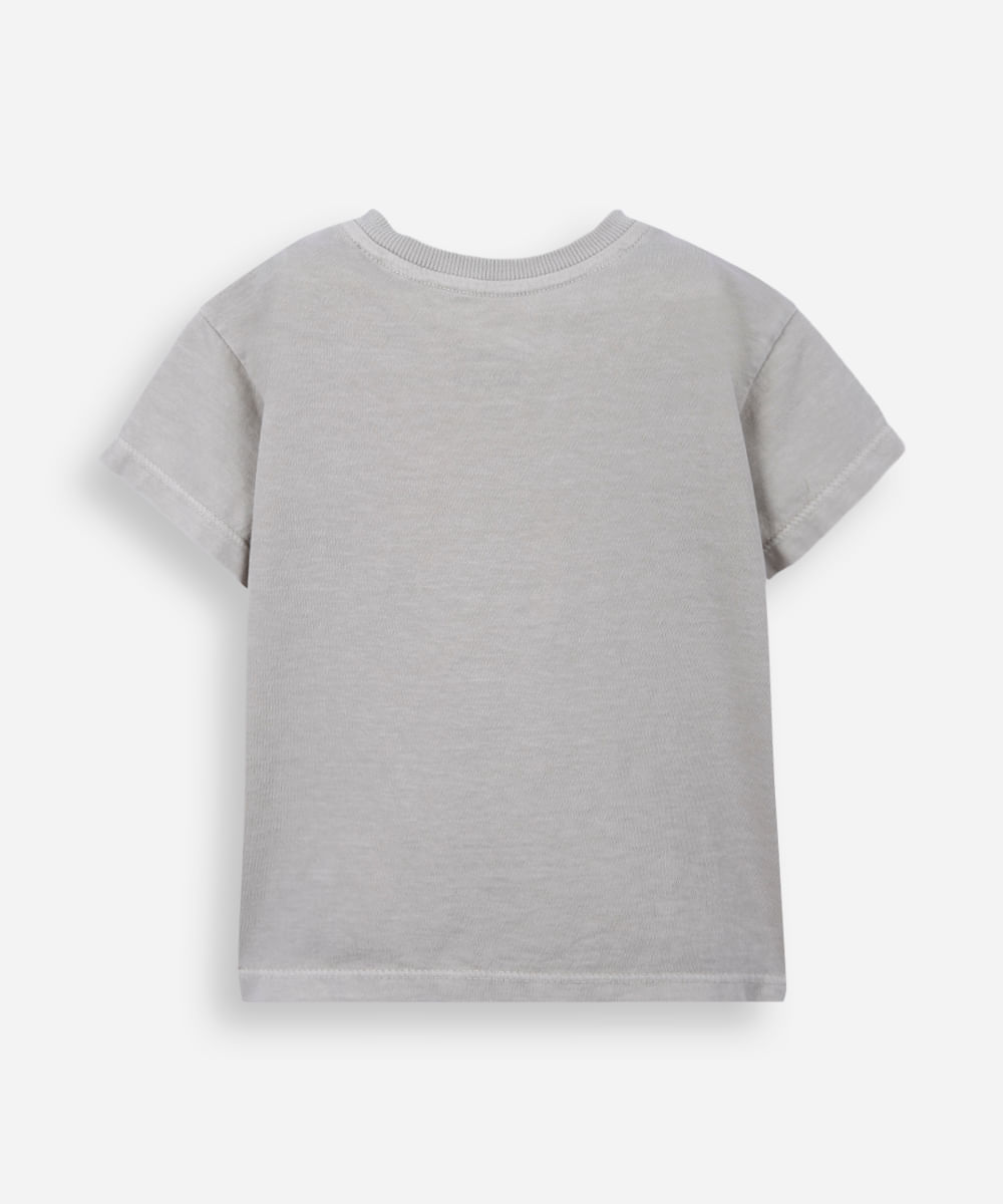 camiseta infantil algodão cinza