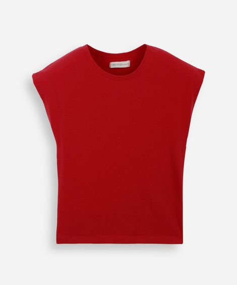 camiseta juvenil manga curta vermelha