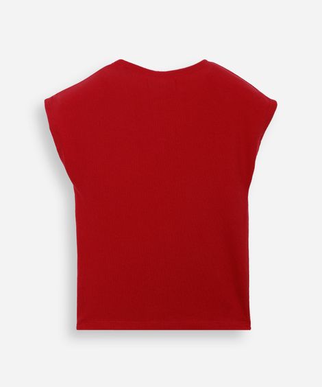 camiseta juvenil manga curta vermelha