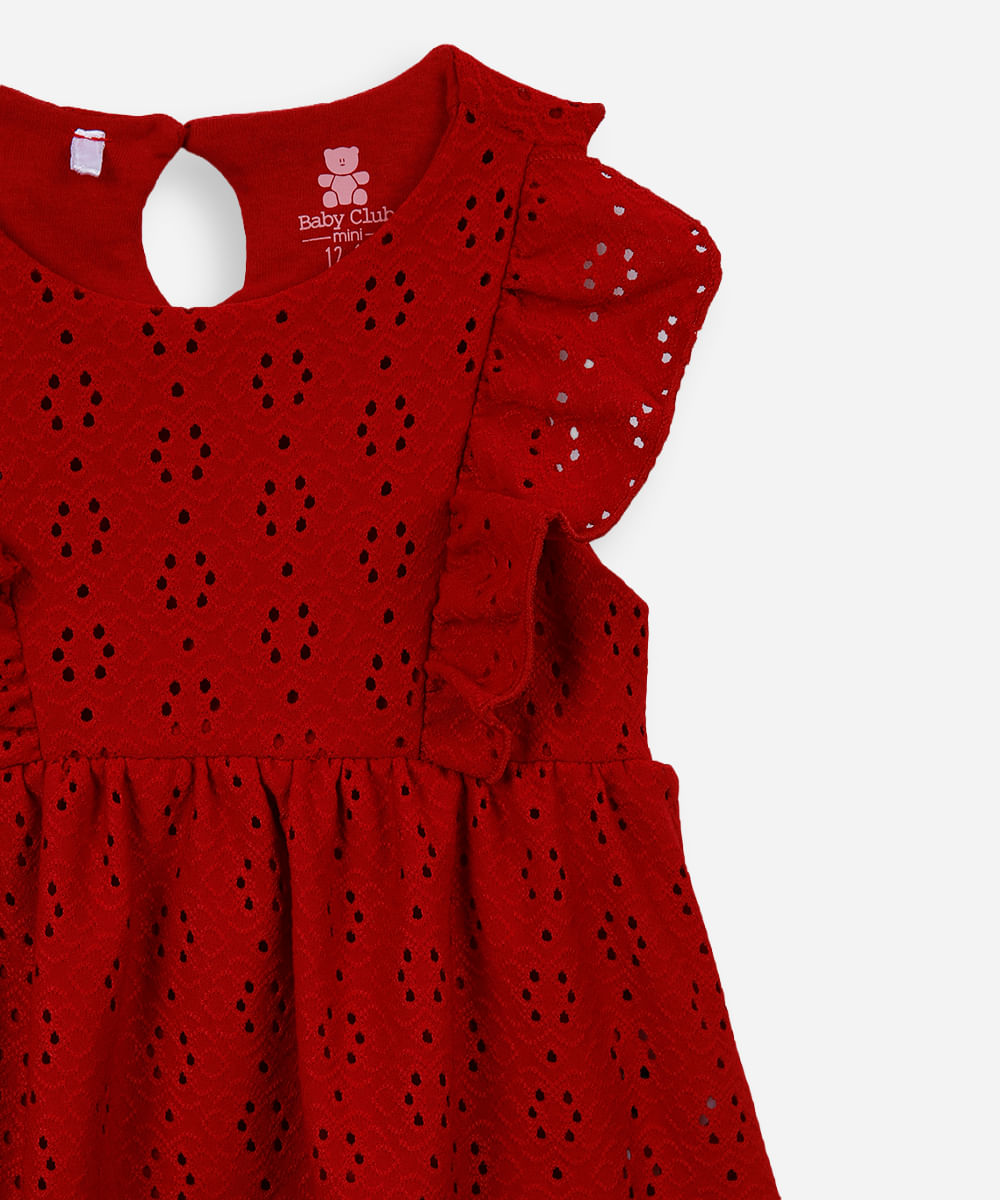 vestido infantil body laise vermelho