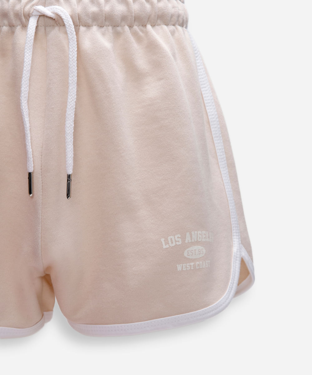 short infantil moletinho los angeles bege