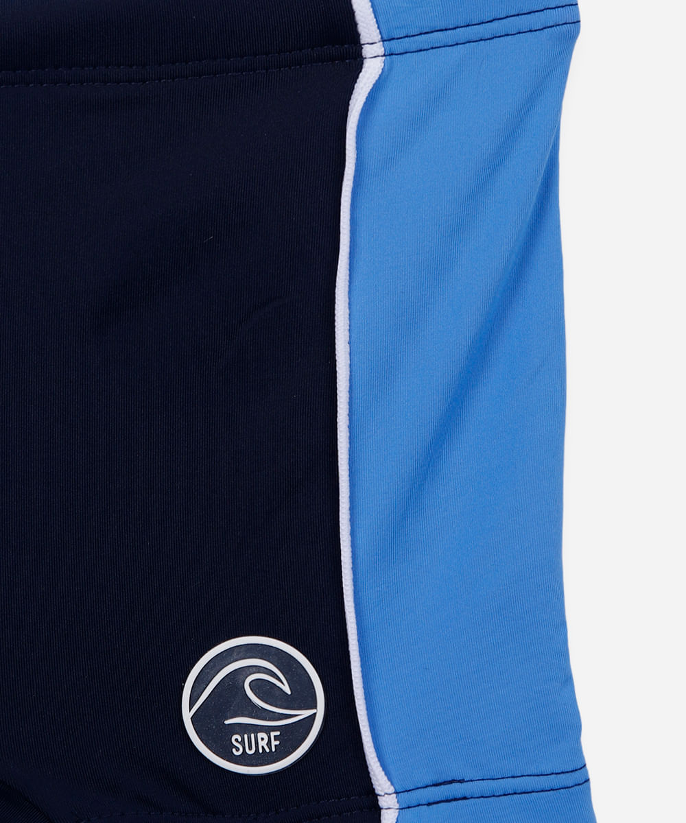 sunga infantil recortes surf azul