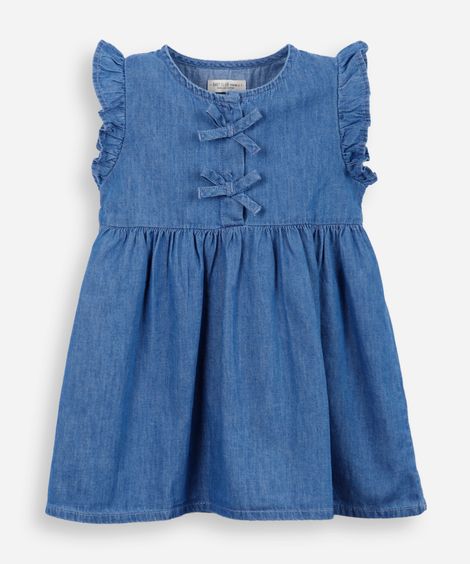 vestido infantil jeans azul
