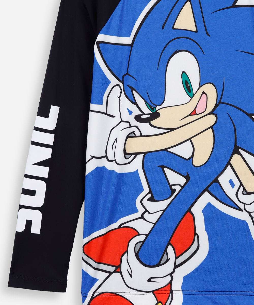 blusa de proteçao raglan sonic uv azul