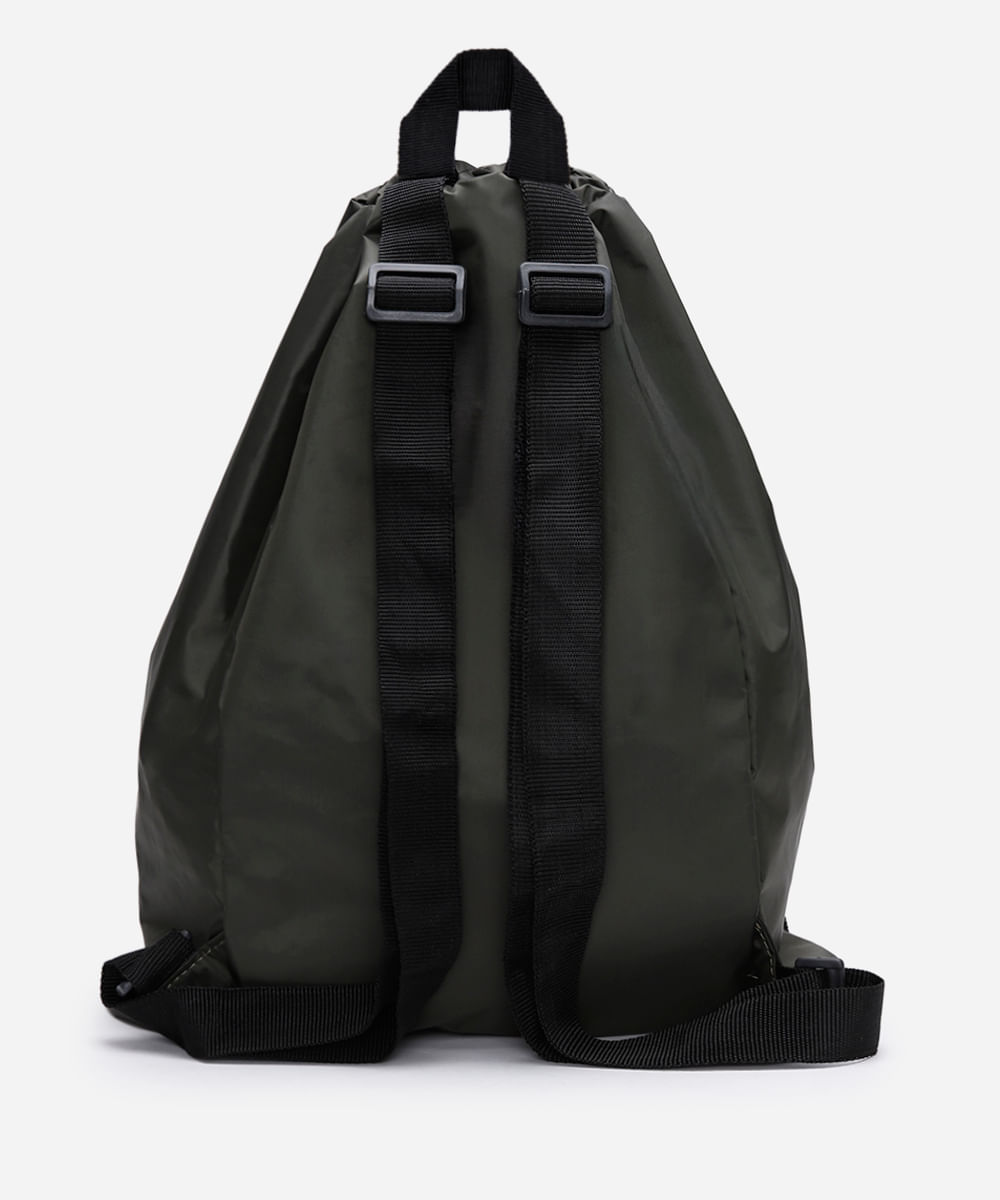 mochila saco com bolso verde