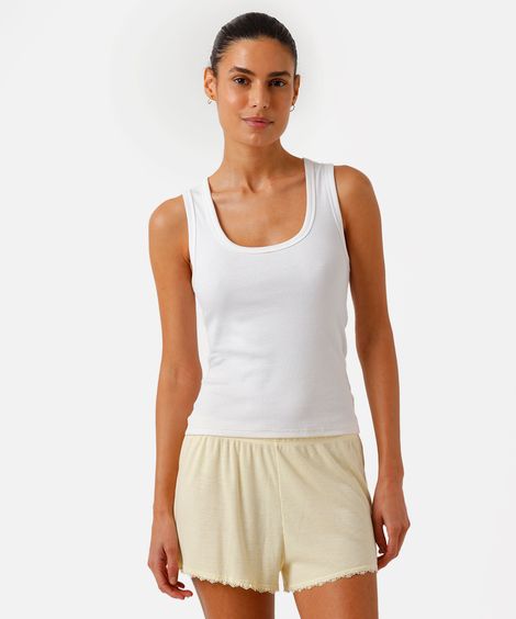 short de pijama feminino avulso com renda canelado amarelo