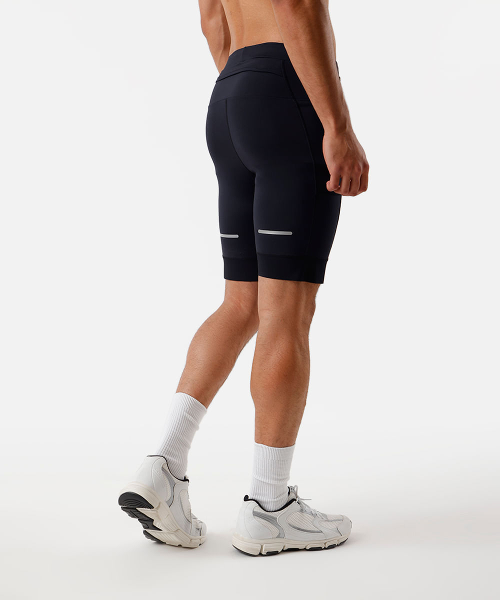 bermuda esportiva masculina de compressão preta