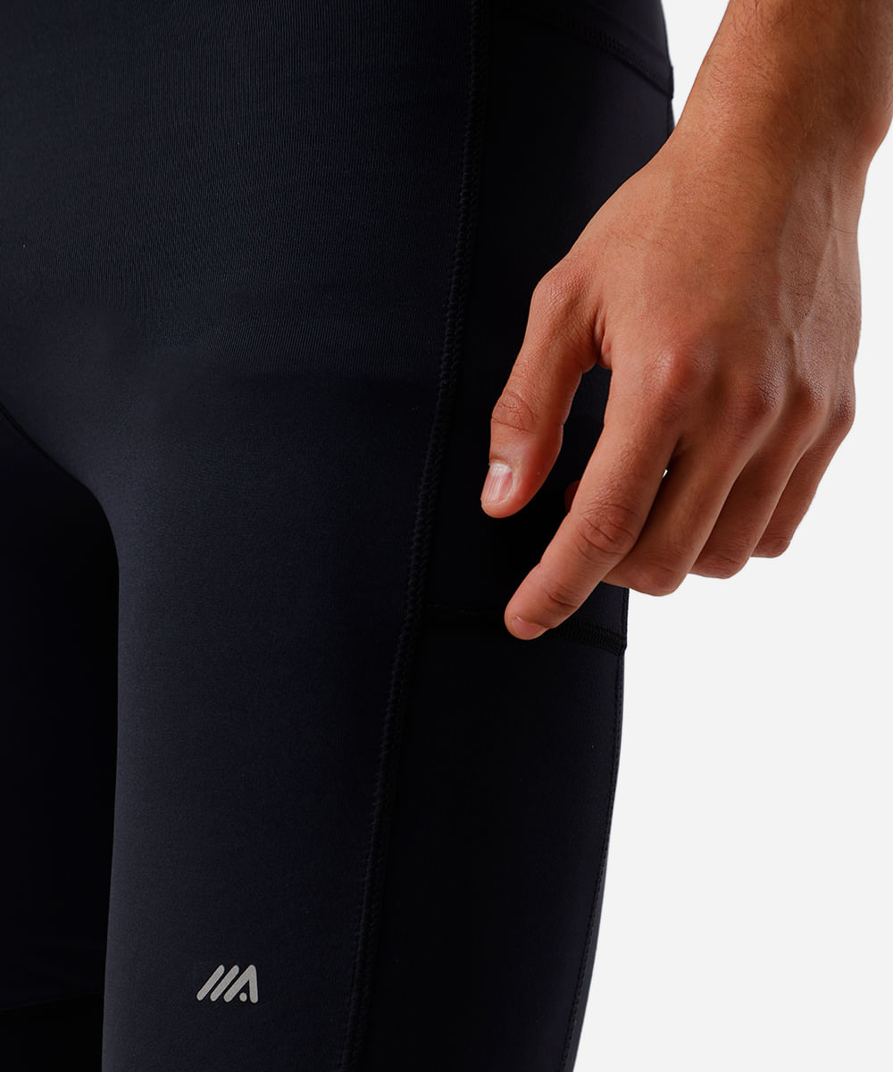 bermuda esportiva masculina de compressão preta