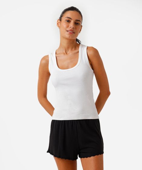 short de pijama feminino avulso com renda canelado preto