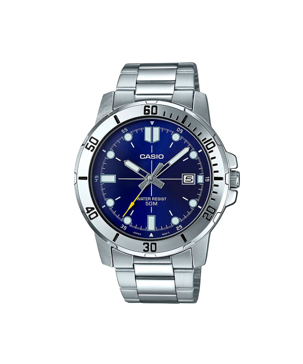 relógio masculino casio analógico mtp vd01d 2evudf prateado