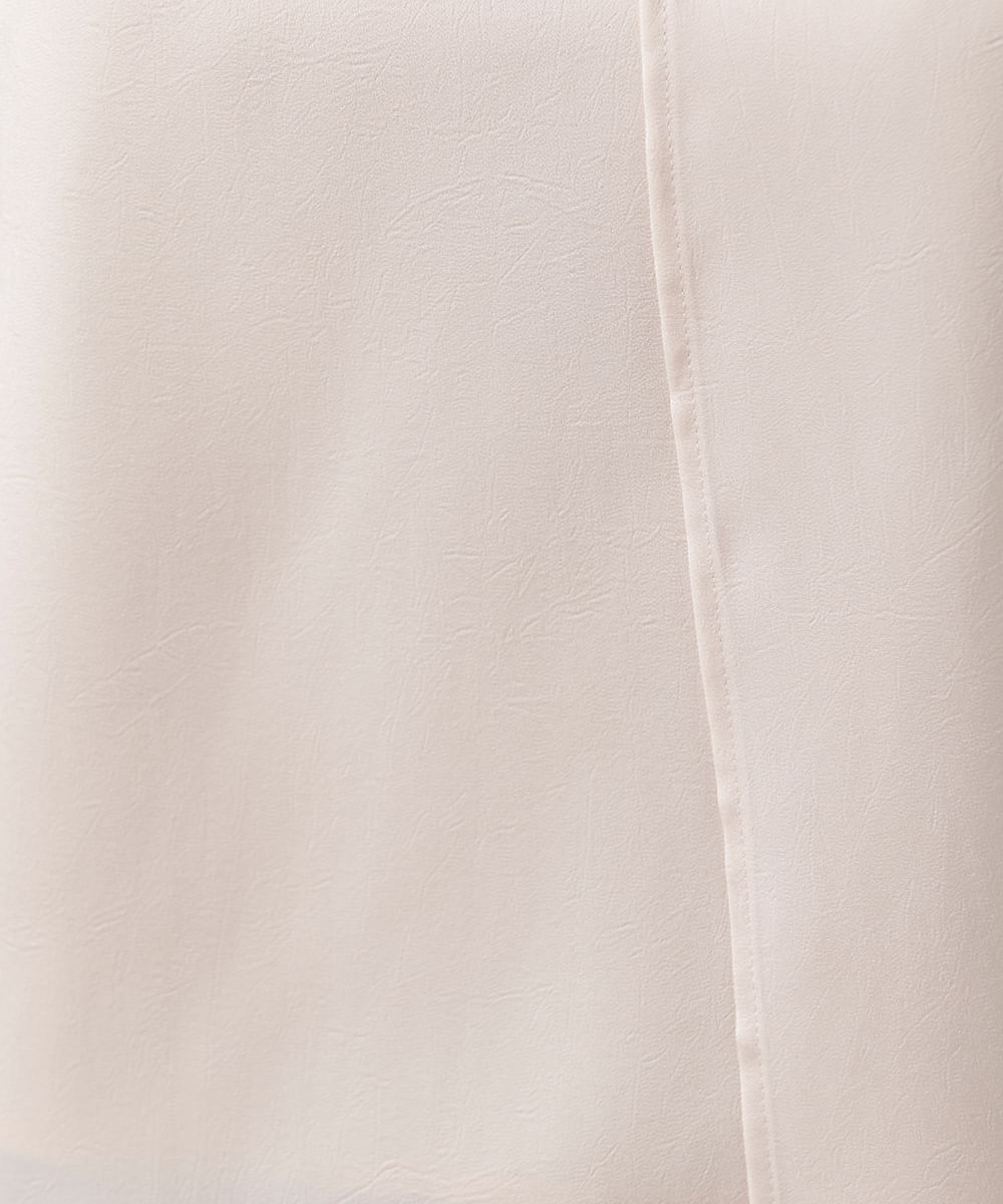 blusa feminina acetinada com lenço mindset bege
