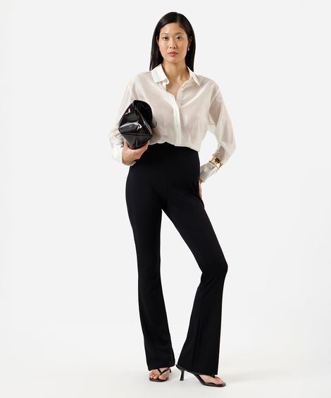 calça flare feminina com viscose preta