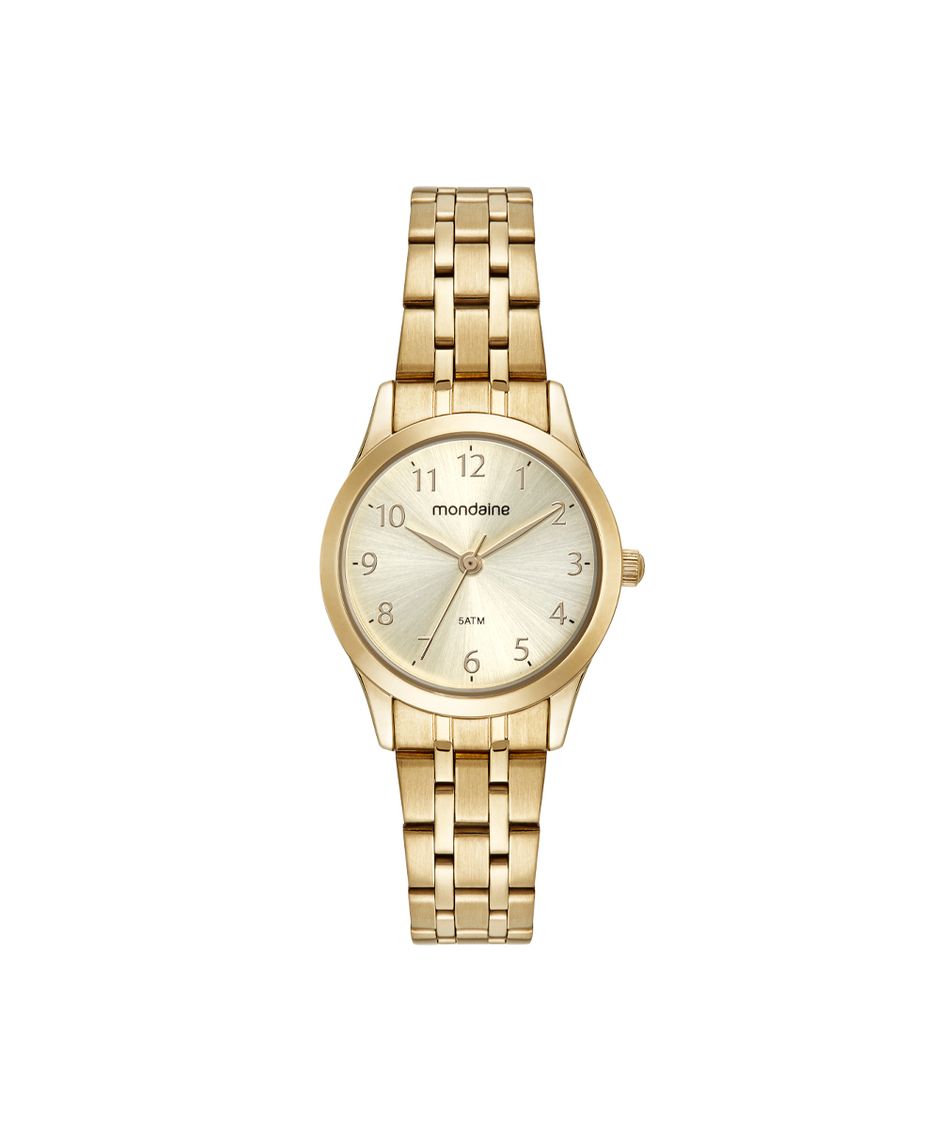 kit relógio feminino mondaine analógico 32608lpmkde1k1 dourado