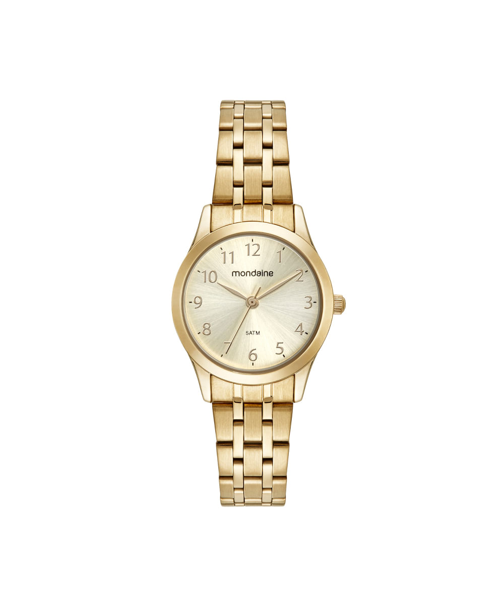 kit relógio feminino mondaine analógico 32608lpmkde1k1 dourado