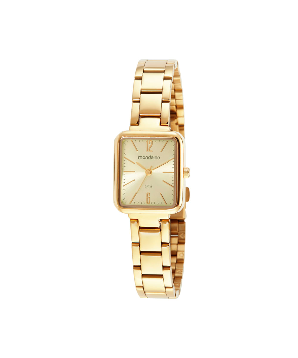 kit relógio feminino mondaine analógico 32377lpmvde1kc dourado
