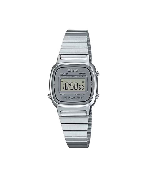 relógio feminino casio digital la670wa 7df prateado