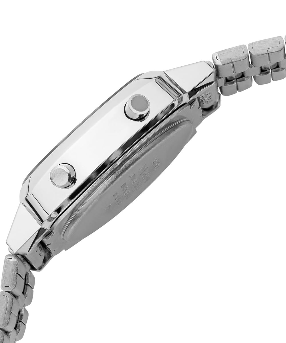 relógio feminino casio digital la670wa 7df prateado