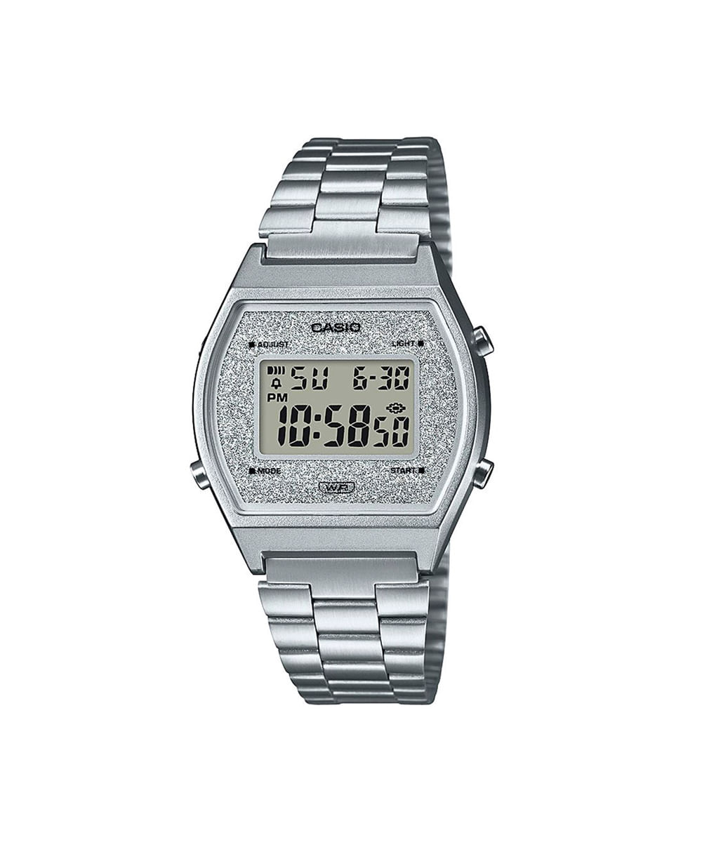 relógio feminino casio digital b640wdg 7df prateado