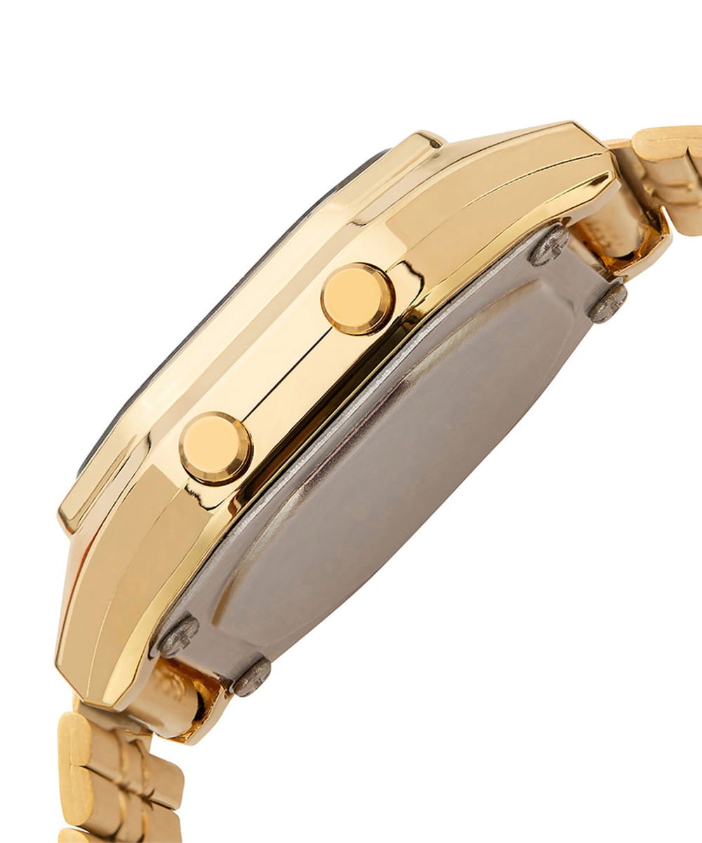 relógio feminino casio digital la680wga 9df dourado
