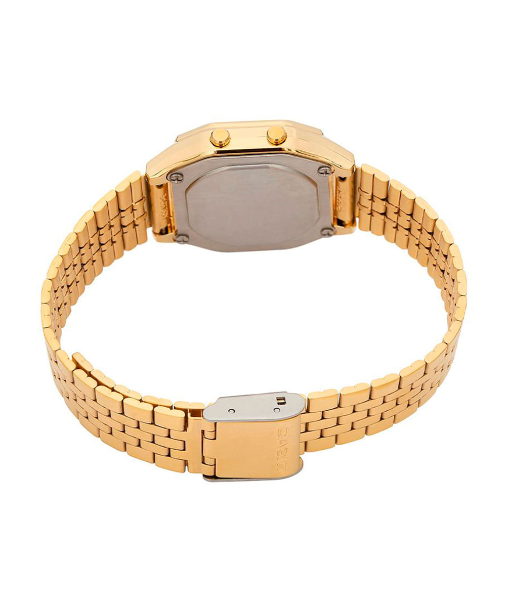 relógio feminino casio digital la680wga 9df dourado