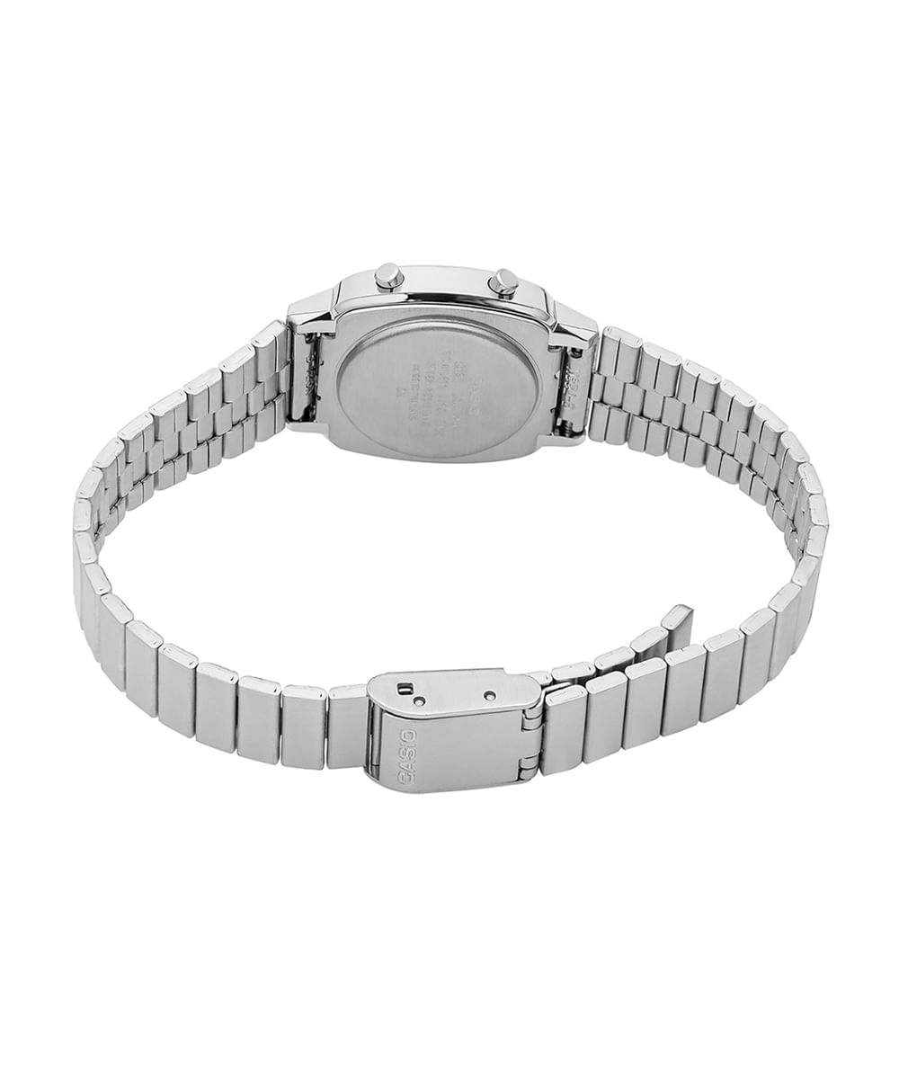 relógio feminino casio digital la670wa 1df prateado