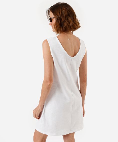 vestido curto feminino decote redondo off white