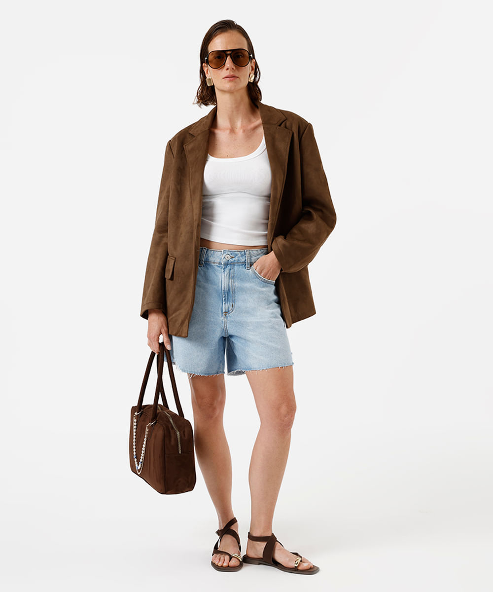 blusa baby look feminina de algodão canelada básica off white