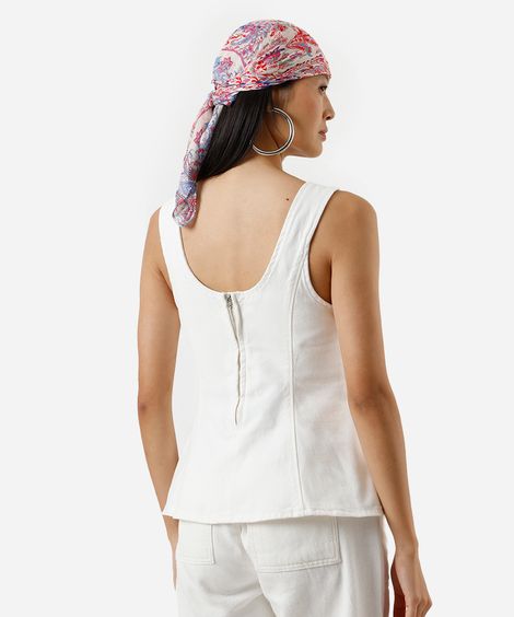 blusa peplum feminina de sarja branca