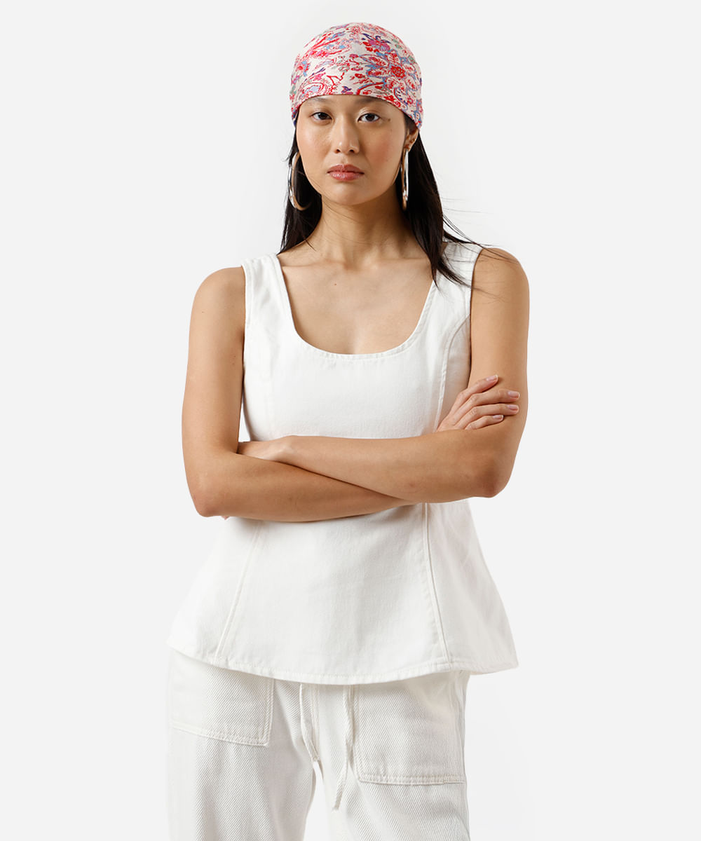 blusa peplum feminina de sarja branca