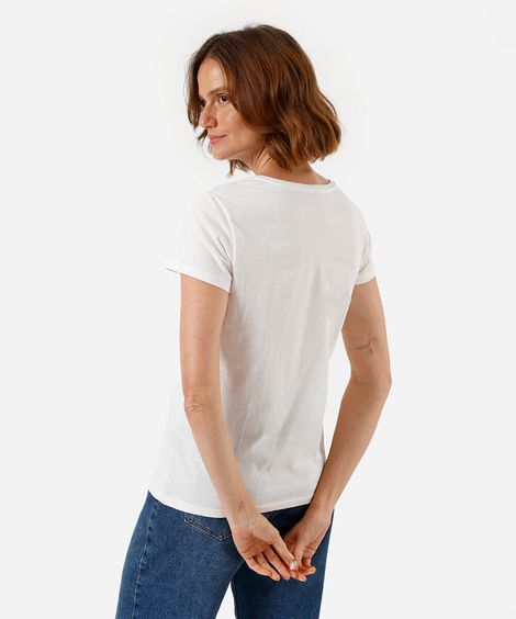 camiseta feminina de algodão mafalda texturizada off white