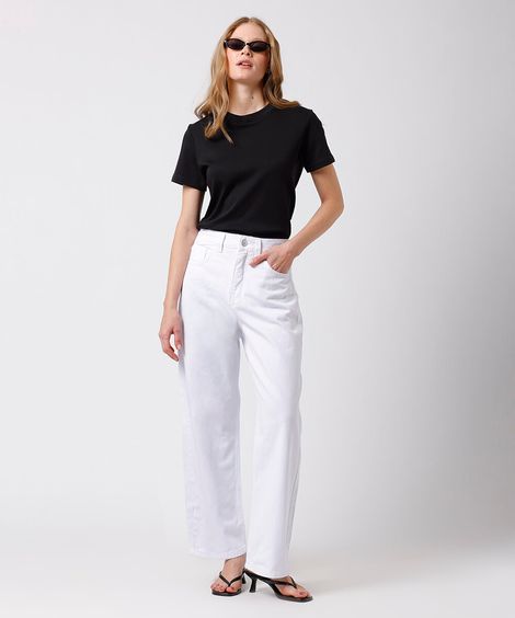 calça de sarja copenhagen petit mais curta mindset - branco