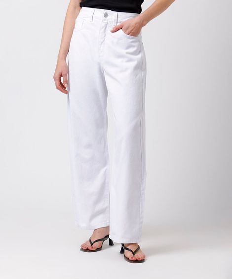 calça de sarja copenhagen petit mais curta mindset - branco