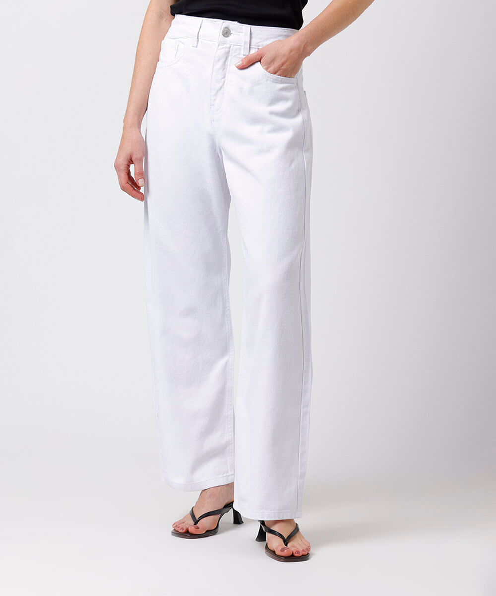 calça de sarja copenhagen petit mais curta mindset - branco