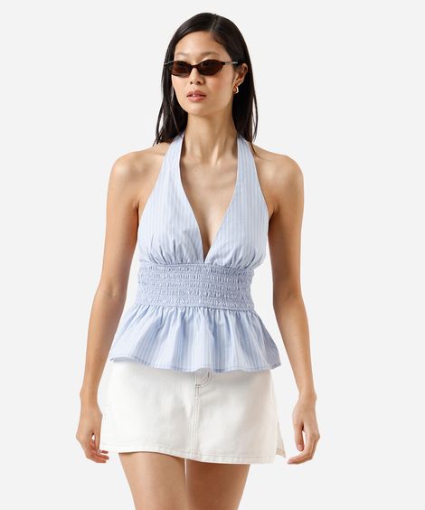 short saia feminino de sarja com fendas off white