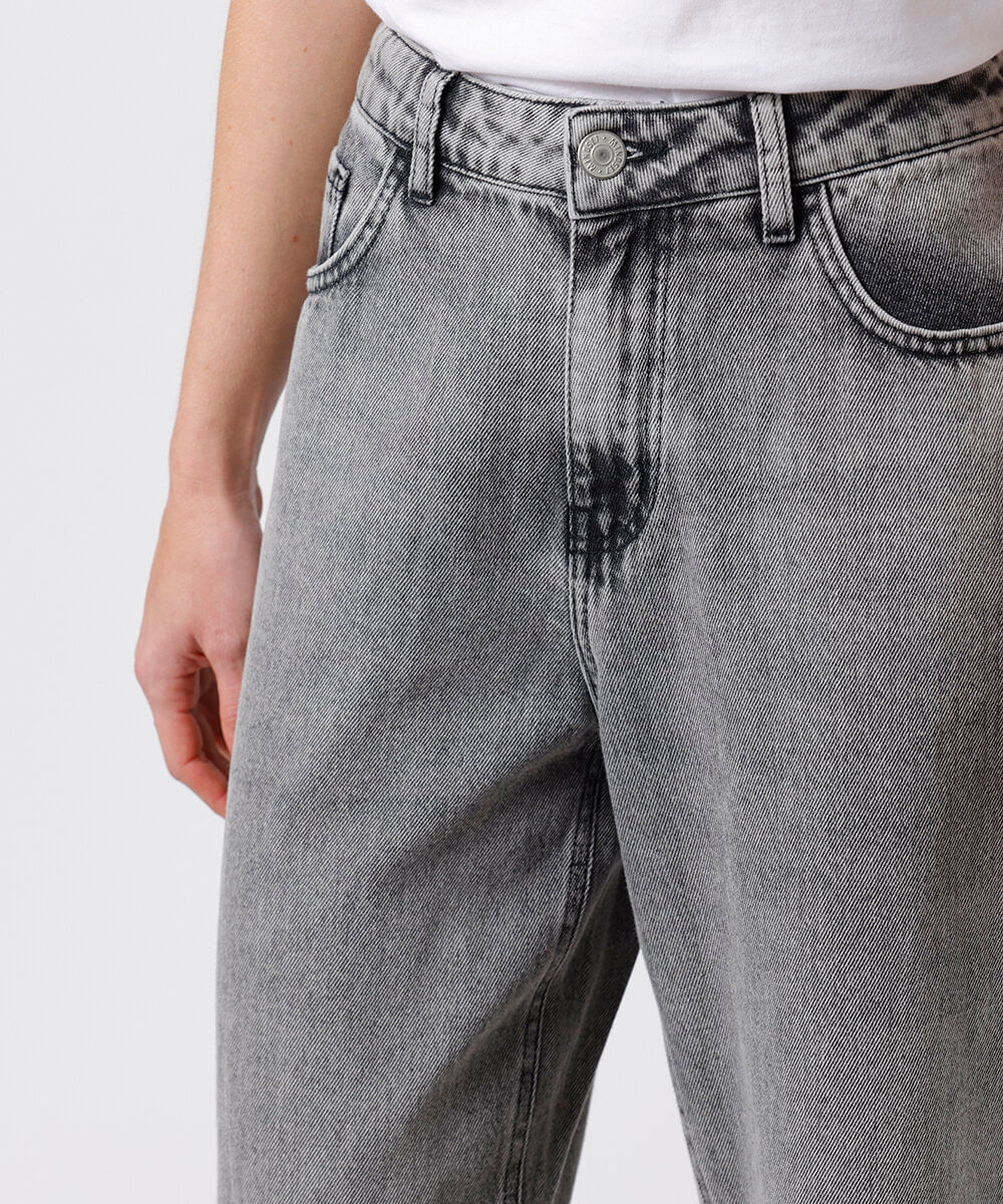 calça reta copenhagen petit feminina jeans mindset cinza
