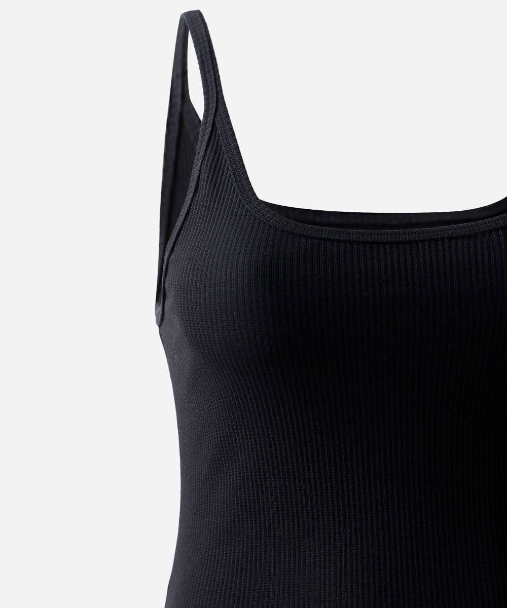 vestido longo feminino assimétrico canelado mindset plus size preto