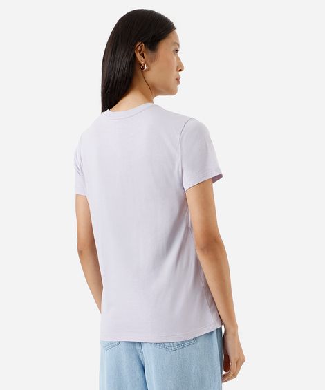 camiseta feminina de algodão capivara lilás