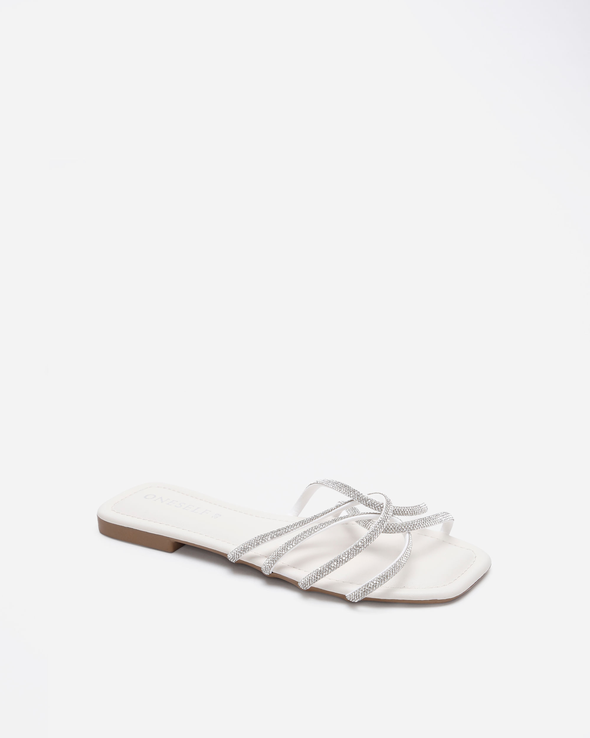 rasteirinha tiras finas com brilhos oneself off white