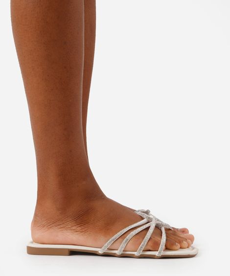 rasteirinha tiras finas com brilhos oneself off white