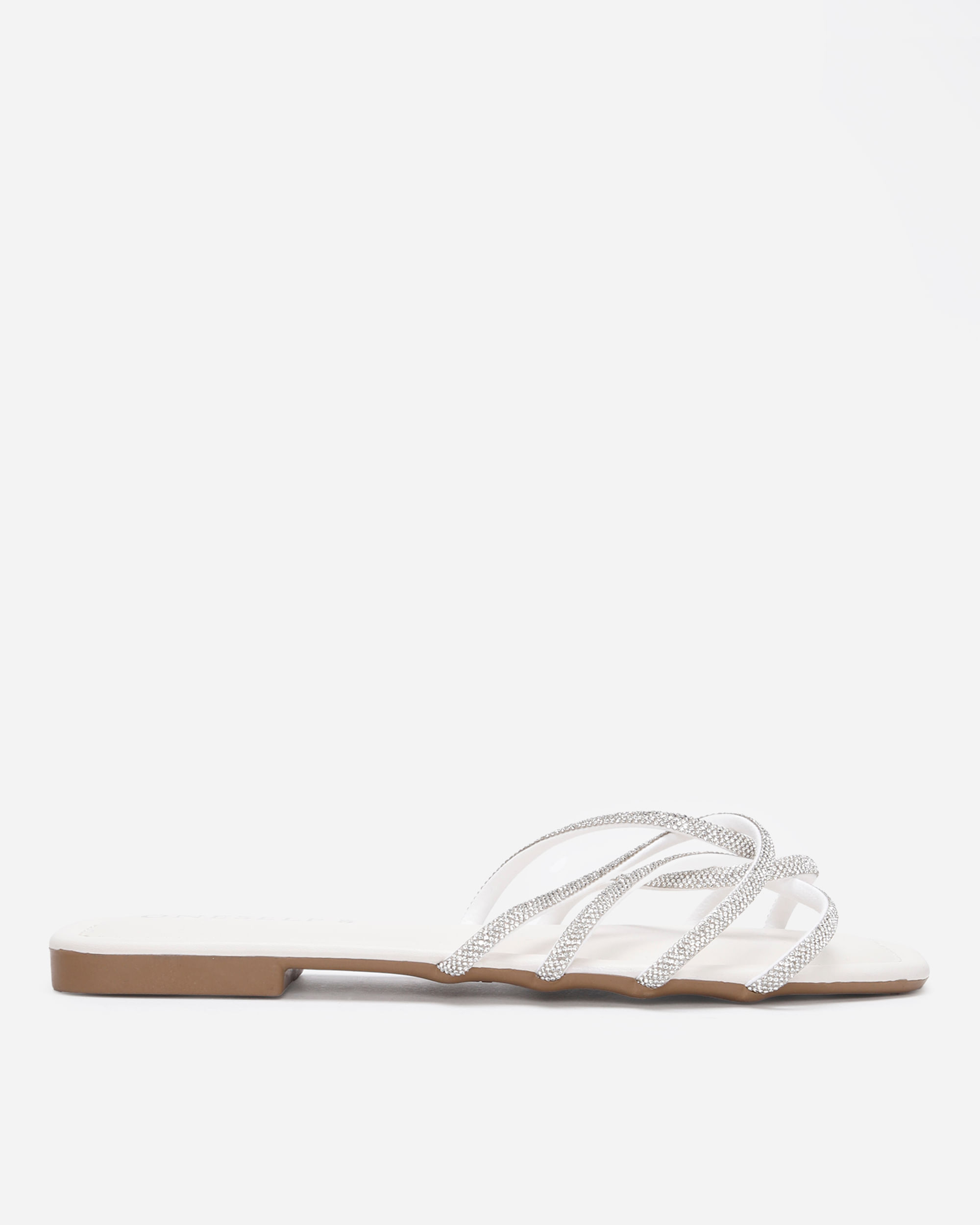 rasteirinha tiras finas com brilhos oneself off white