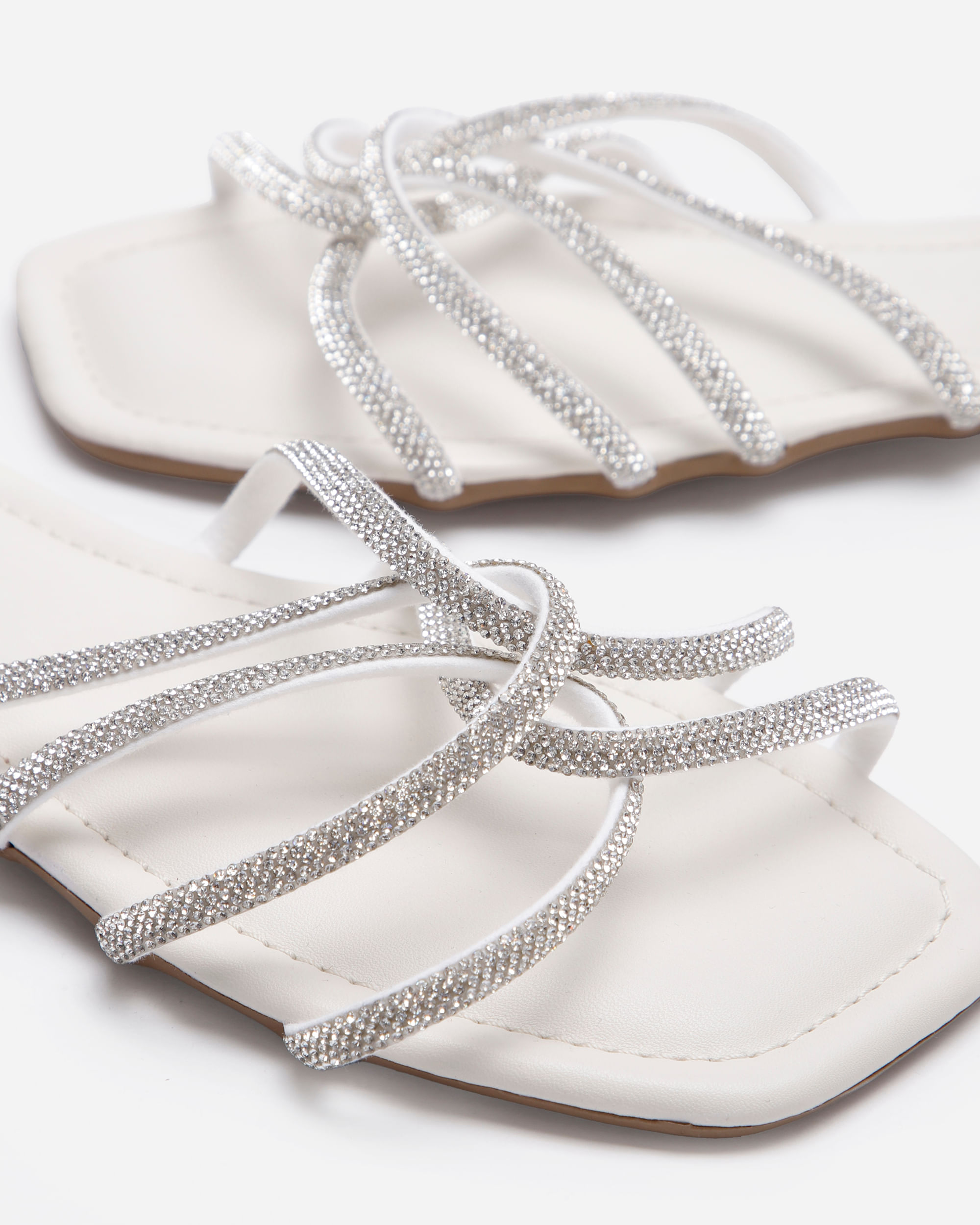 rasteirinha tiras finas com brilhos oneself off white