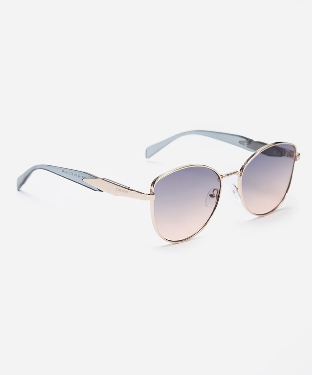 óculos de sol oval triton dourado