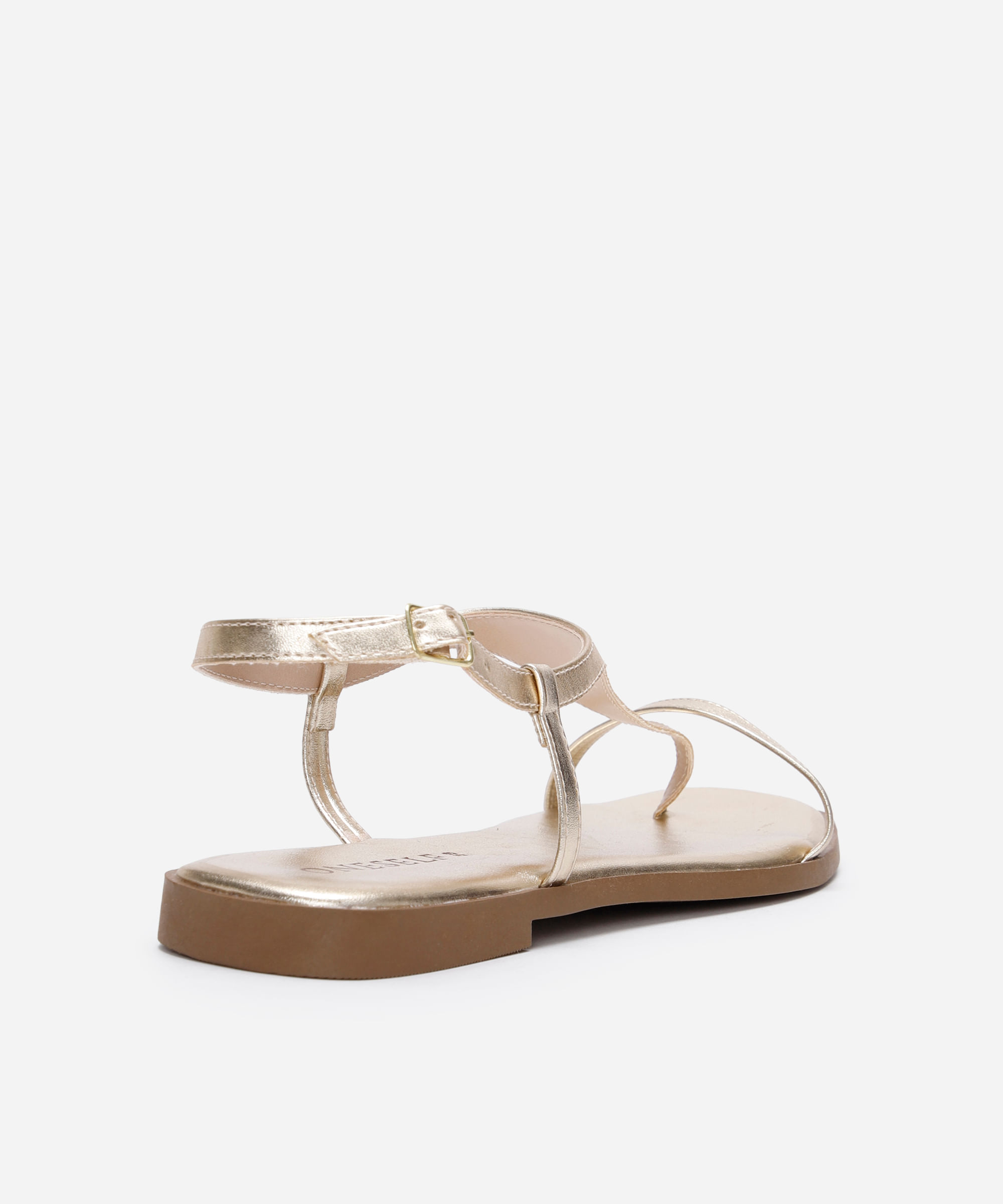 rasteirinha bico quadrado tiras finas oneself dourada