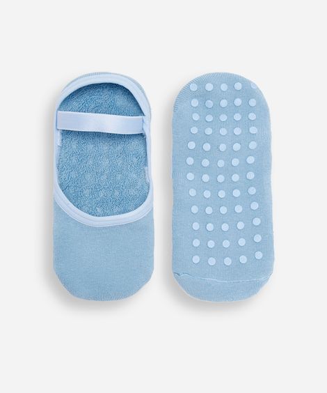 meia feminina sapatilha com antiderrapante azul