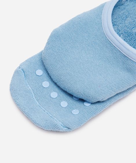 meia feminina sapatilha com antiderrapante azul