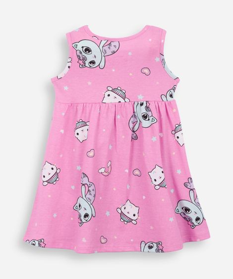 vestido infantil de algodão gabby - rosa