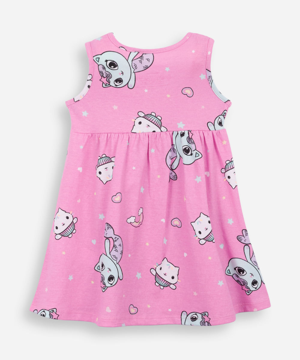 vestido infantil de algodão gabby - rosa