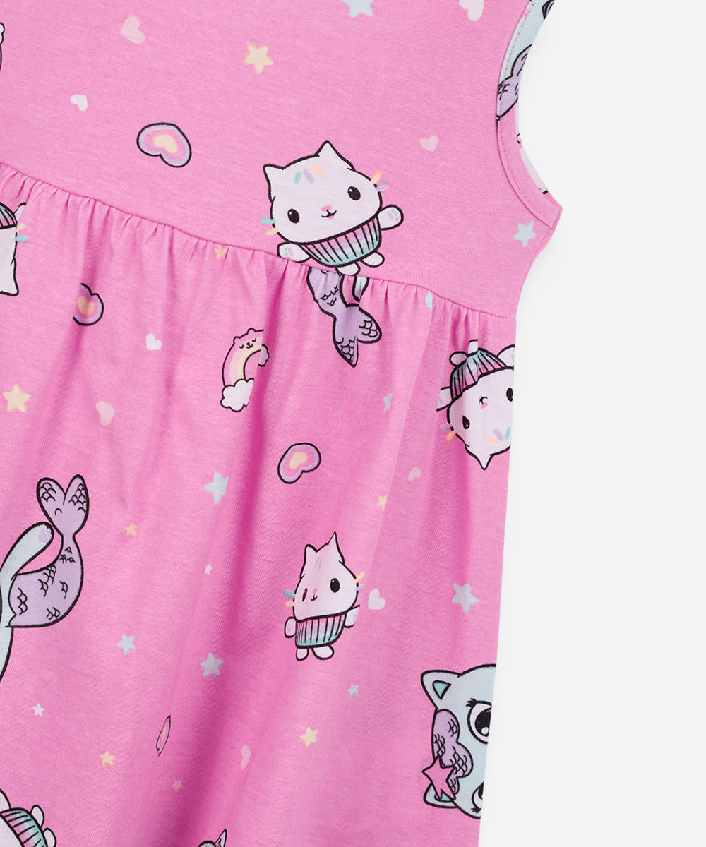vestido infantil de algodão gabby - rosa