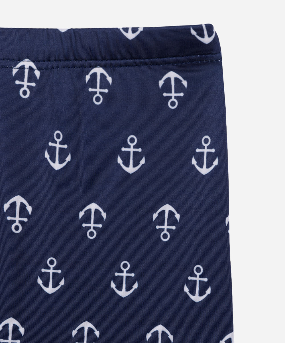 sunga boxer infantil âncoras azul
